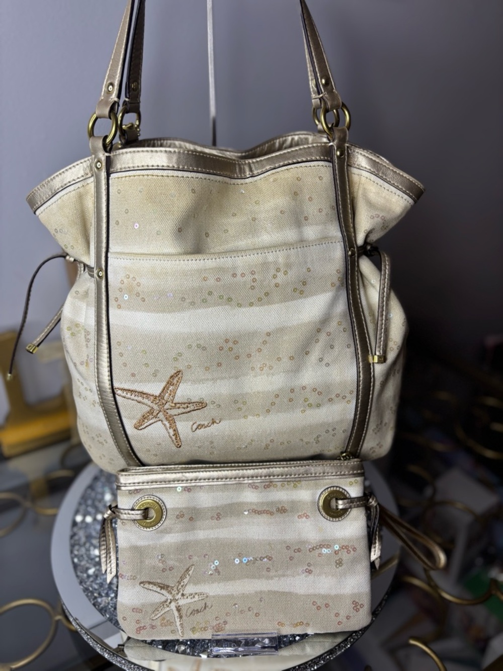 Coach 2012 Audrey Limited Edition Sun Starfish tote w/ matching wristlet EUC - Picture 5 of 17